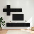 vidaXL Zostava TV skriniek Nástenný 7 pcs Čierny dub Kompozitné drevo