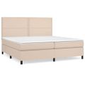 vidaXL Boxspring posteľ s matracom kapučínová 200x200 cm umelá koža
