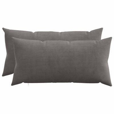 vidaXL Poťah na podložku 2 pcs HEERLEN Tmavosivá 40 x 80 cm manšestr