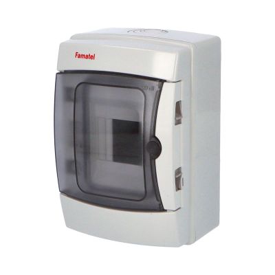 Rozvádzač Acqua 3904-TTB IP65, 4mod., na omietku, priehl. dvere, 215x145x110mm
