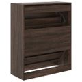 vidaXL Botník hnedý dub 80x34x96,5 cm spracované drevo
