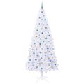 vidaXL Umelý vianočný stromček s 300 LED-i Biela 240 cm PVC a oceľ