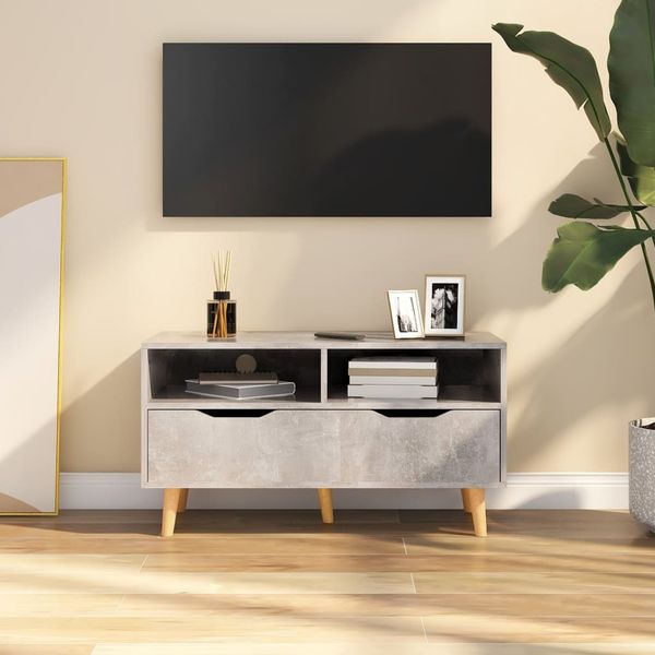 vidaXL TV skrinka, betónovo sivá 90x40x48,5 cm, kompozitné drevo