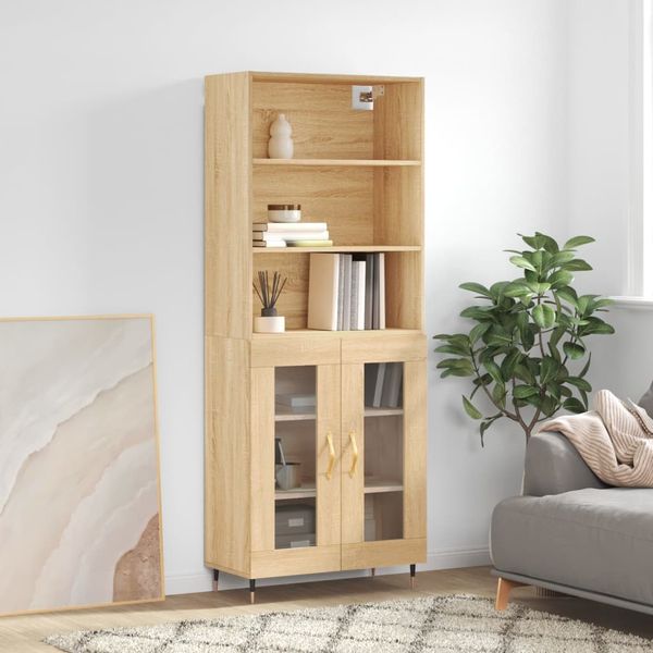 vidaXL Vysoká skrinka dub sonoma 69,5x34x180 cm spracované drevo