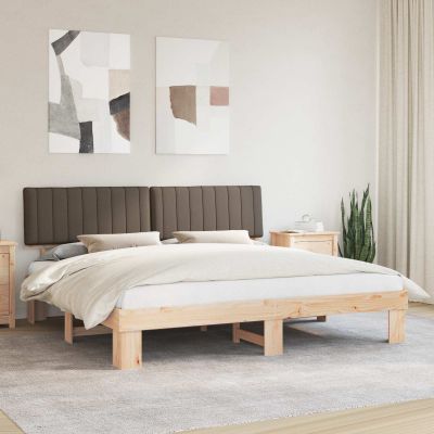 vidaXL Rám postele s čalúneným čelom Sivohnedá 200 x 200 cm