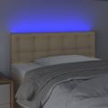 vidaXL Čelo postele s LED krémové 80x5x78/88 cm látka