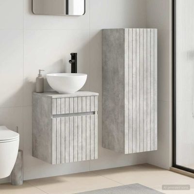 vidaXL Sada kúpeľňového nábytku 2 ks Betónovo sivá 33 x 34,5 x 100 cm
