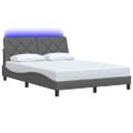 vidaXL Rám postele s LED bez matraca tmavosivý 140x190 cm látka