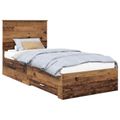 vidaXL Rám postele Staré drevo 100 x 200 cm Kompozitné drevo