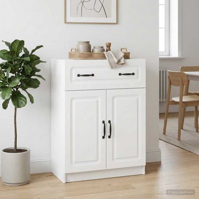 vidaXL Servírovacia skriňa Biela 66 x 34,5 x 87 cm Kompozitné drevo