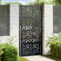 vidaXL Záhradná brána čierna 100x200 cm oceľový dizajn s krídlovým dizajnom