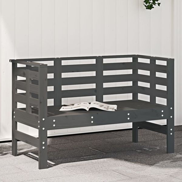 vidaXL Záhradná lavica sivá 111,5x53x71 cm masívna borovica