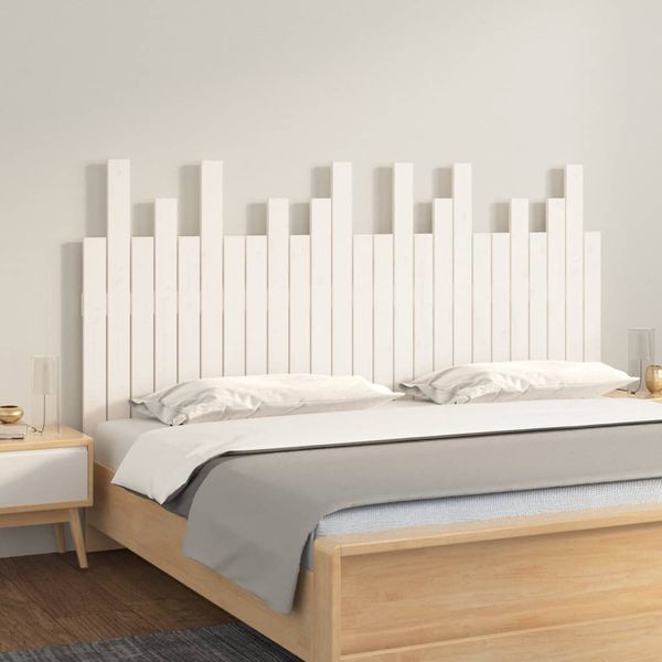 vidaXL Nástenné čelo postele biele 159,5x3x80 cm masívna borovica