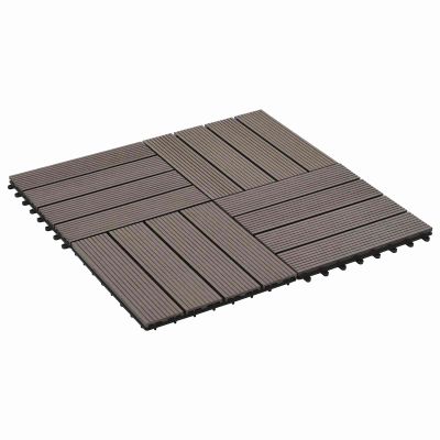 vidaXL Dlažba na terasu 22 pcs Tmavohnedá 30 x 30 cm drevoplast