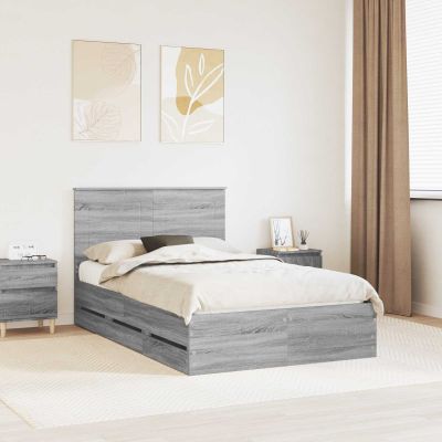 vidaXL Rám postele Sivý Sonoma 120 x 190 cm Inžinierske drevo