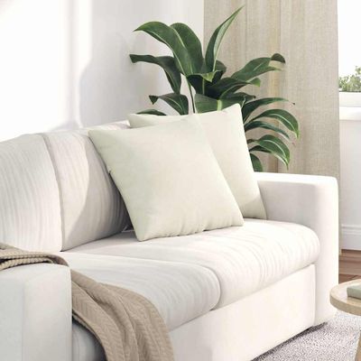 vidaXL Vankúše na pohovku 2 pcs Krémová 45 x 45 cm Kordúrová tkanina
