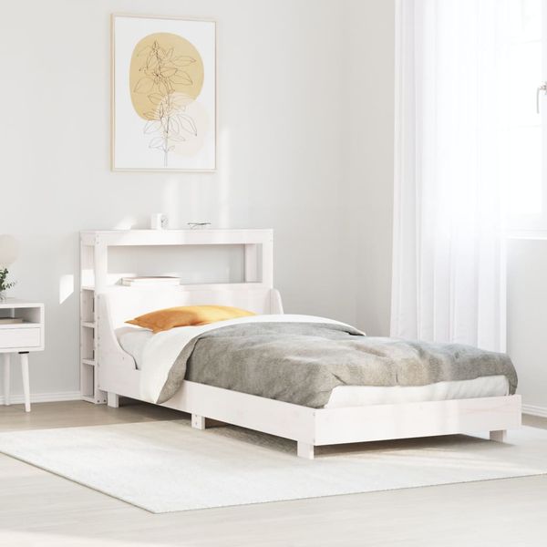vidaXL Posteľ bez matraca biela 75x190 cm masívna borovica