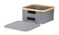Úložný box G21 30 x 30 x 15 cm, bambusový s vekom, sivý