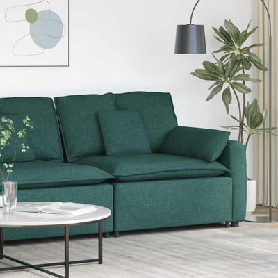 vidaXL Modulárna opierka na ruky s vankúšmi, tmavozelená, 100 cm