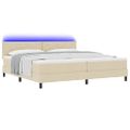 vidaXL Posteľ s pružinovým rámom s vankúšom Krémová 200 x 200 cm látka