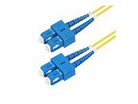 Startech 2m (6.6ft) SC to SC (UPC) OS2 Single Mode Duplex Fiber Optic Cable, 9/125µm, Laser Optimized, 40G/100G Zipcord, Bend Insensitive, Low Insertion Loss - LSZH Fiber Patch Cord (SMDOS2SCSC2M) - Patch kábel - jednovidový SC/UPC (M) na jednovidový SC/UPC (M) - 2 m - 2 m - 2 mm - optické vlákno - duplex - 9/125 mikrónov - OS1/OS2 - neobsahuje halogény - žltá