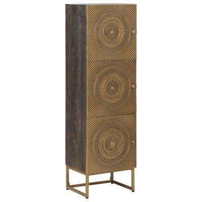 vidaXL Highboard Mosadzná 35 x 30 x 120 cm