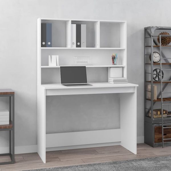 vidaXL Stolík so zásuvkami biely 102x45x148 cm spracované drevo
