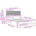 vidaXL Posteľový rám s úložným priestorom a čelom Čierna 135 x 190 cm