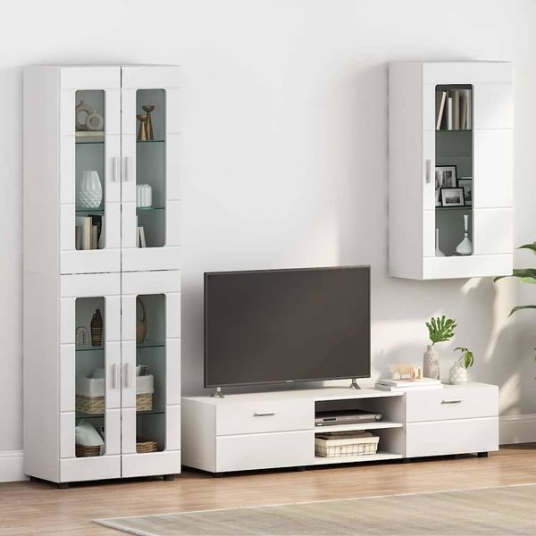 vidaXL Drevená skrinka Biela 50 x 29 x 100 cm Kompozitné drevo