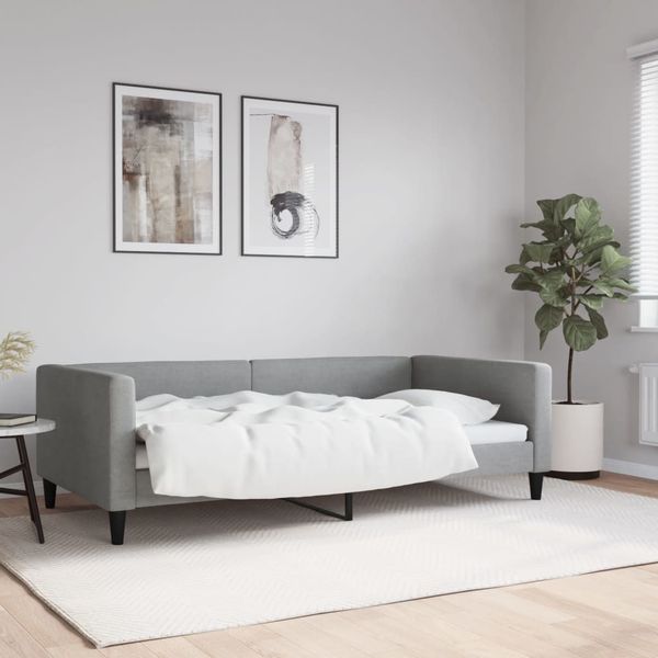 vidaXL Denná posteľ svetlosivá 100x190 cm látka