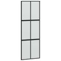 vidaXL Posuvné dvere s kovaním čierne 90x205 cm tvrdené sklo