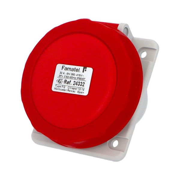 Vestavná zásuvka 24332 IP67/400V/32A/4P 6h, šikmá 10° - SpeedPRO