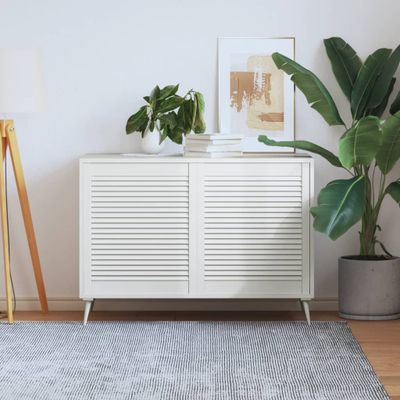 vidaXL Lamelové dvierka na skrinku 2 ks, biele 69x59,4 cm, borovica