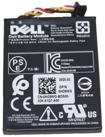 DELL baterie pro řadič PERC H710/ 2.6Wh Baterie, pro radic RAID, 2,6Wh, Li-Ion, kompatibilní s Dell PERC H710, H710P, pro servery Dell