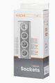ORNO VIRONE FS-3 Povrchová rohová zásuvka 3x 230V, 2xUSB, nerez