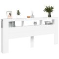 vidaXL Čelo s LED biele 220x18,5x103,5 cm kompozitné drevo