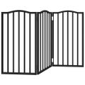 vidaXL Brána pre psa skladacia 3 panely čierna 150 cm topoľové drevo