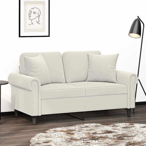 vidaXL Dekoratívne vankúše 2 ks krémové 40x40 cm zamat