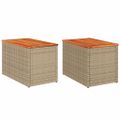 vidaXL Záhradné príručné stolíky 2ks béžové 55x34x37cm polyratan masív