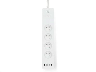 Predlžovací kábel NEDIS WIFIP313EWT SmartLife /2m/Wi-Fi/16A/3680W/4xzásuvka/