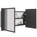 vidaXL LED kúpeľňová zrkadlová skrinka sivá 80x12x45 cm akryl