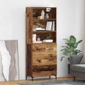 vidaXL Highboard Staré drevo 69,5 x 34 x 180 cm Kompozitné drevo