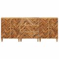 vidaXL Úložné skrine 3 ks 60 x 33,5 x 75 cm Masívne mango drevo Hnedá