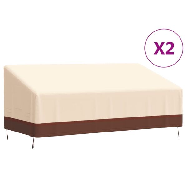 vidaXL Obaly na 3-miestne lavice 2 ks 198x97x48/74 cm, 600D Oxford