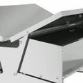 vidaXL Krmítko s pedálom pre kura Strieborná 75 x 53 x 20,5 cm 10 kg