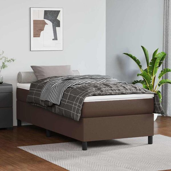 vidaXL Boxspring posteľ s matracom hnedá 80x200 cm umelá koža