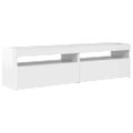 vidaXL TV skrinky 2 ks s LED svetlami lesklé biele 75x35x40 cm
