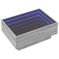 vidaXL Konferenčný stolík s LED sivá sonoma 70x50x30cm kompozit. drevo