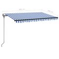 vidaXL Automatická zaťahovacia markíza 450x300 cm modro-biela