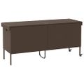 vidaXL Záhradný úložný box s kolieskami Hnedý 160x55x75 cm Poly Rattan
